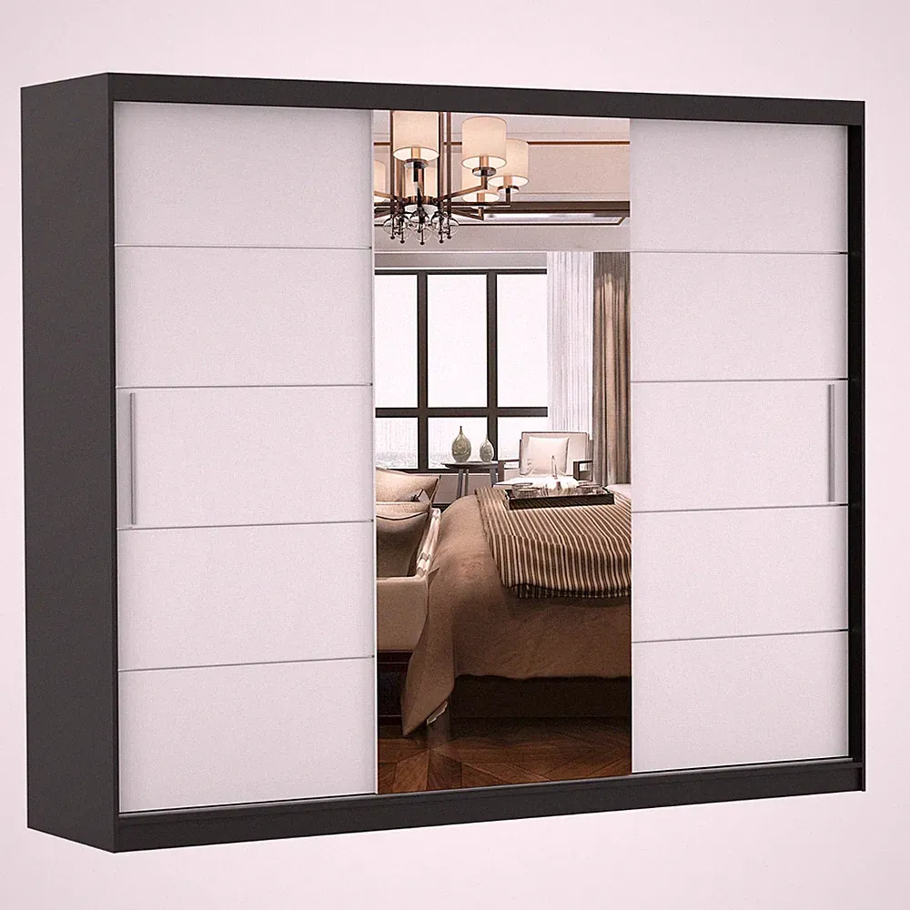 Schwebetürenschrank Kleiderschrank Schrank+Spiegel- INSIGNIA - 230cm