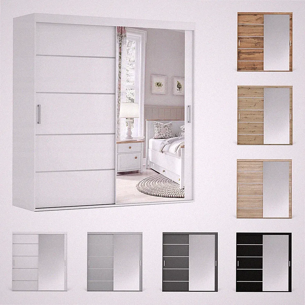 Schwebetürenschrank MALMO Schrank Kleiderschrank Schiebetüren 150 x 205 cm