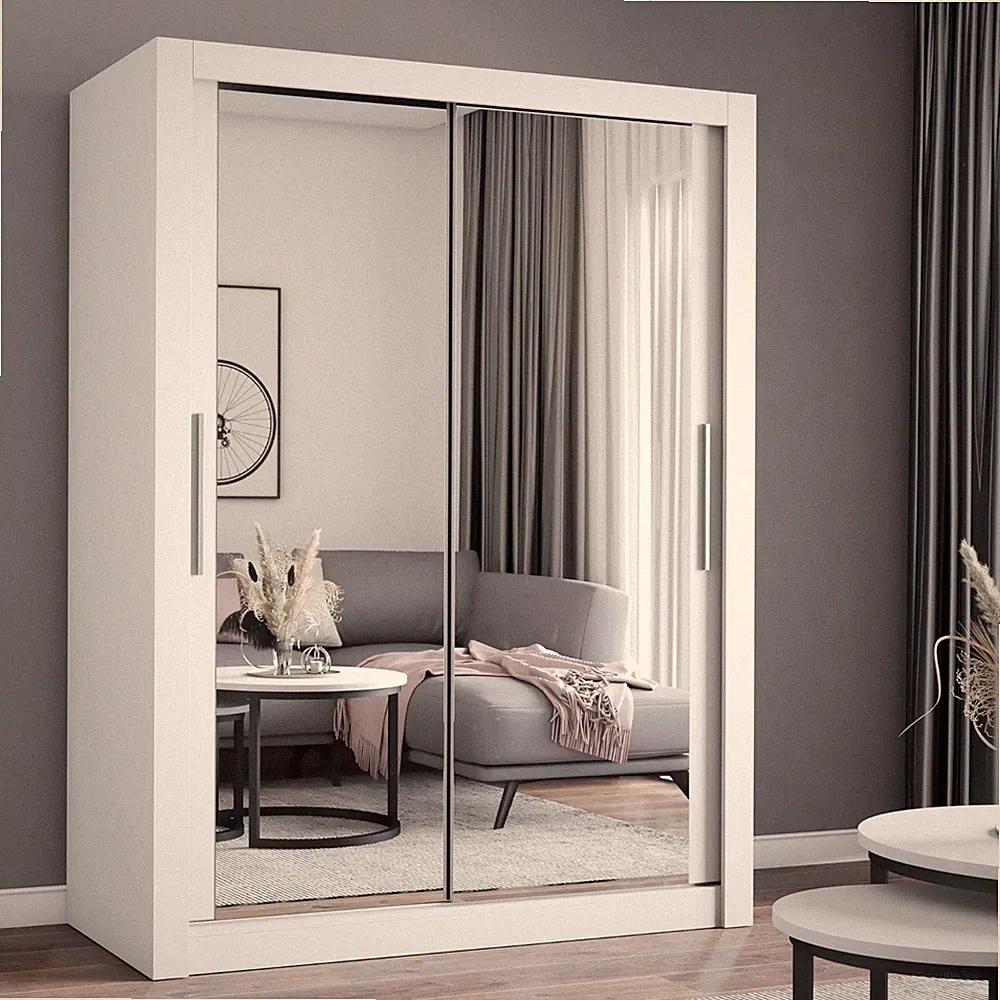 Schwebetürenschrank Schrank Kleiderschrank MILAN mit Spiegel Schlafzimmer 150 cm
