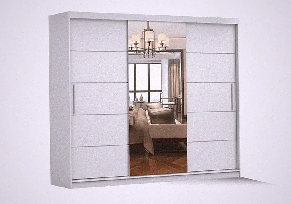 Schwebetürenschrank Schrank Kleiderschrank Spiegel Schiebetüren Alba I 250 cm