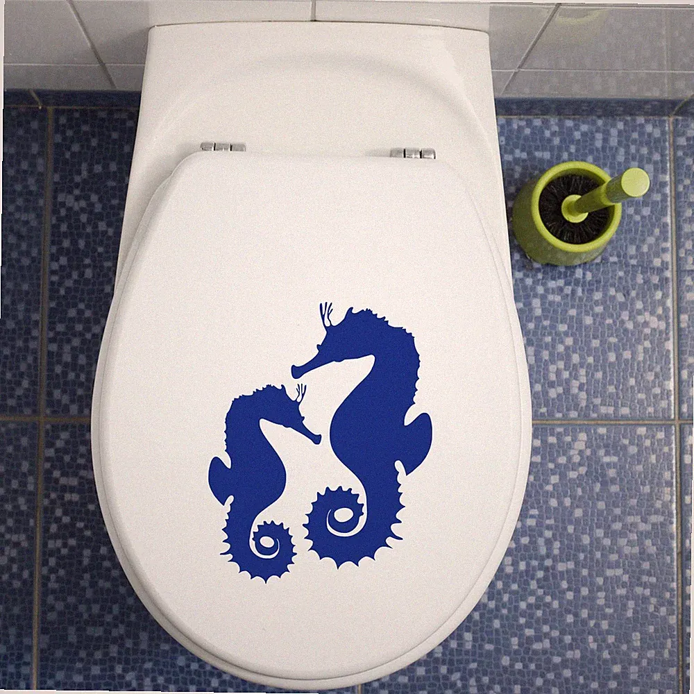 Seepferdchen Aufkleber für WC Deckel Bad Wandaufkleber Wandtattoo Klo TDA011