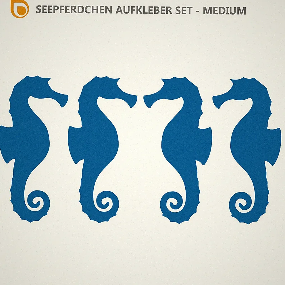 SEEPFERDCHEN AUFKLEBER Maritim Deko Sticker Fliesen Bad Meer Ocean Spiegel Möbel