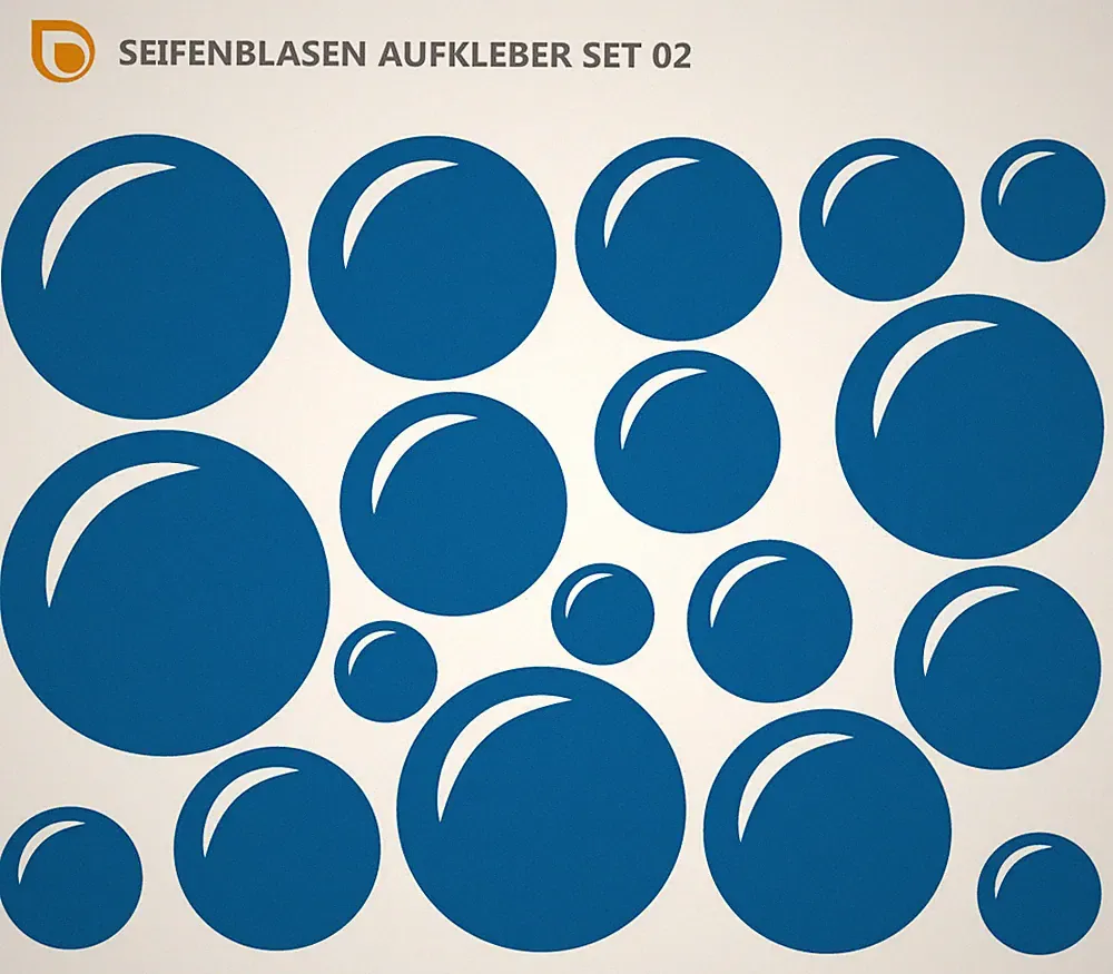 SEIFENBLASEN AUFKLEBER Deko Sticker Wasserblase Blubberblase Bad Fliese Bubbles