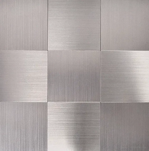 Selbstklebend Alumosaik Metalloptik silber Gebürstet 200-22M100 |10 Mosaikmatten