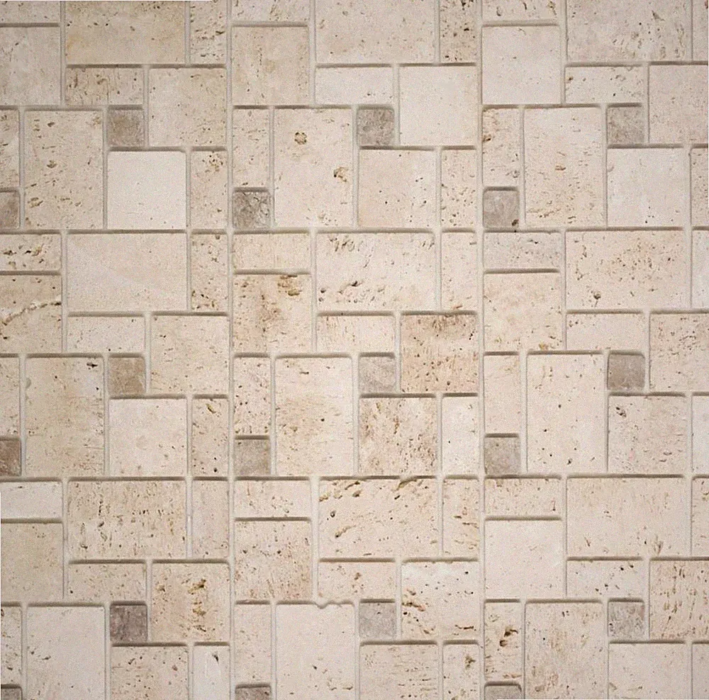 Selbstklebend Travertin Naturstein Beige Matt Wand 200-4CM14 | 10Mosaikplatten