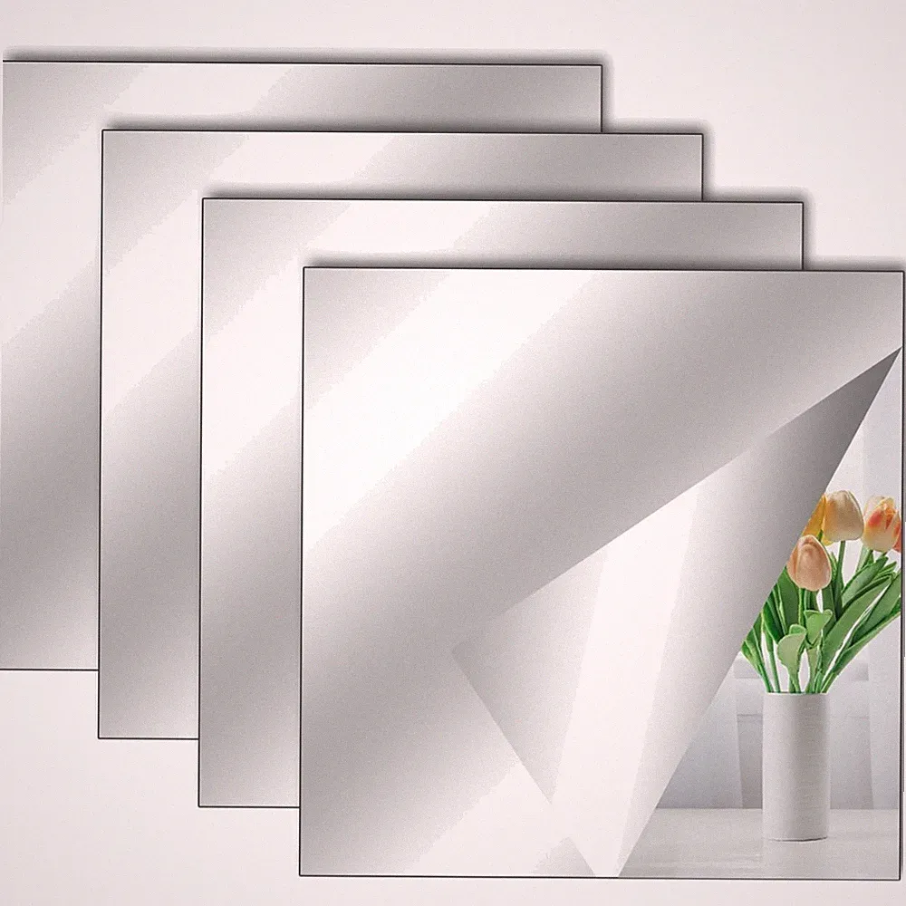 Selbstklebende Acrylspiegel Spiegel für Wand Badezimmer Schlafzimmer 4 Stück