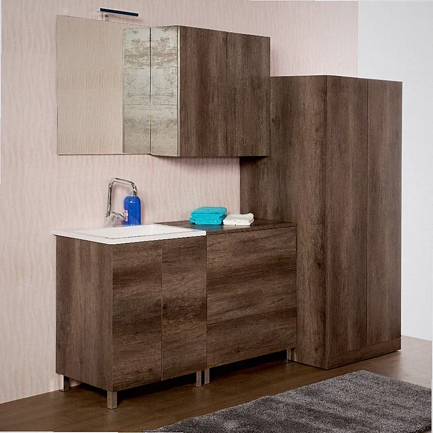 SET Badmöbel Boden Bad / Wäsche Zusammensetzung cm 200 Unika