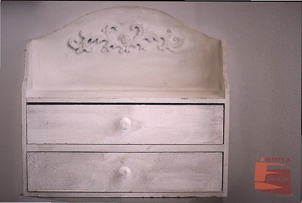 SHABBY CHIC - Schubladenschrank/Hängeschrank 40 cm Vintage Landhausstil Holz -2