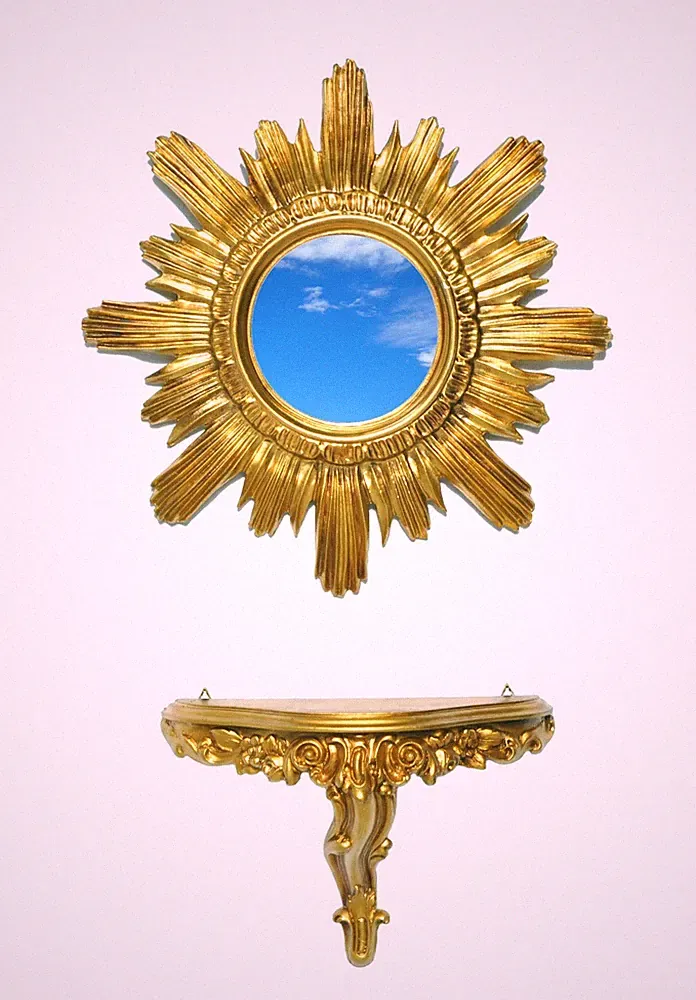 SONNENSPIEGEL + WANDREGAL BAROCK STIL SHABBY CHIC FAKE VINTAGE