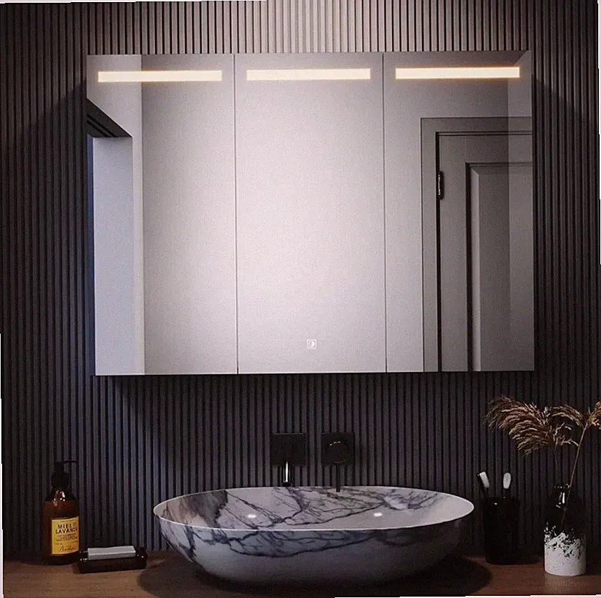 SONNI LED mit Beleuchtung Badezimmer-Spiegelschrank Touchschalter UVP 330€