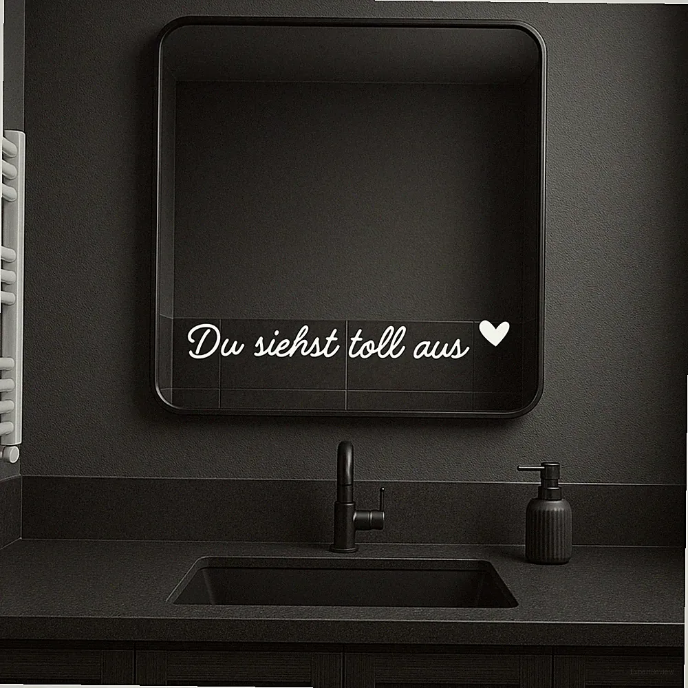 Spiegel Aufkleber "Du siehst toll aus" Wandtattoo Bad Schlafzimmer, 16-20cm