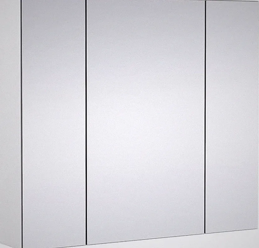 Spiegelhängeschrank, 3 Türen, 70,5 × 15 × 60,5 cm, weiß | 3-höhenverstellbar