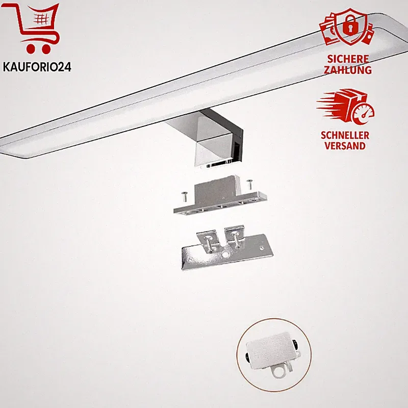 Spiegelleuchte LED 60cm 14W 1400lm Badezimmer Schrankbeleuchtung Klemmleuchte