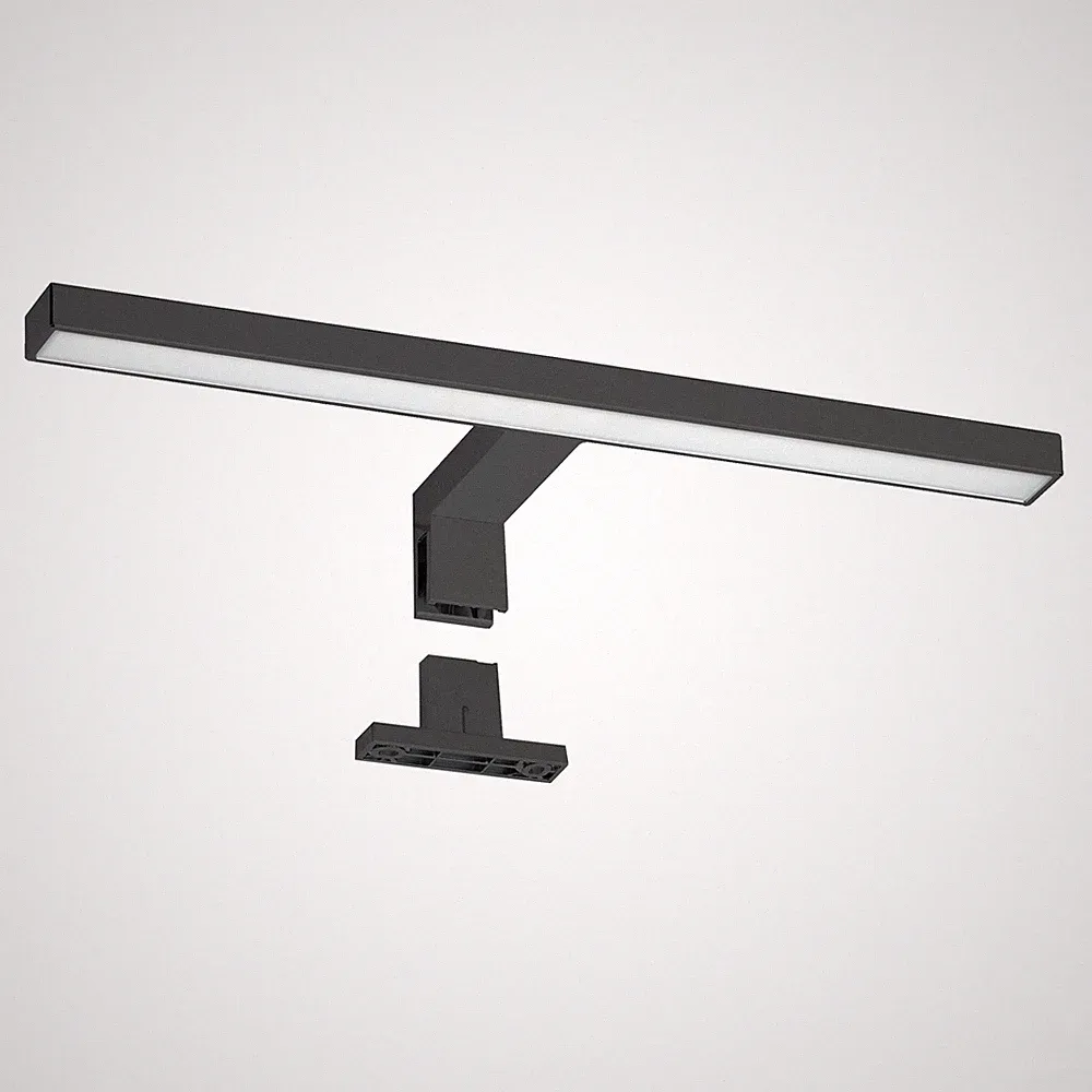 Spiegelleuchte LED Bad 230V SchwarzBadlampe Schminklicht Wand-Leuchte Kaltweiß