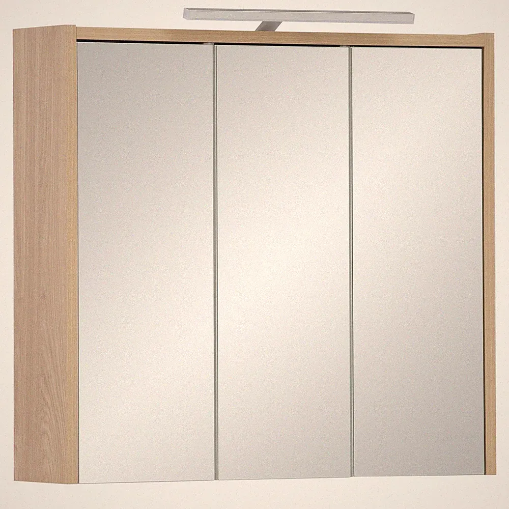 Spiegelschränke - Eiche hell - mit LED-Beleuchtung - 65 cm