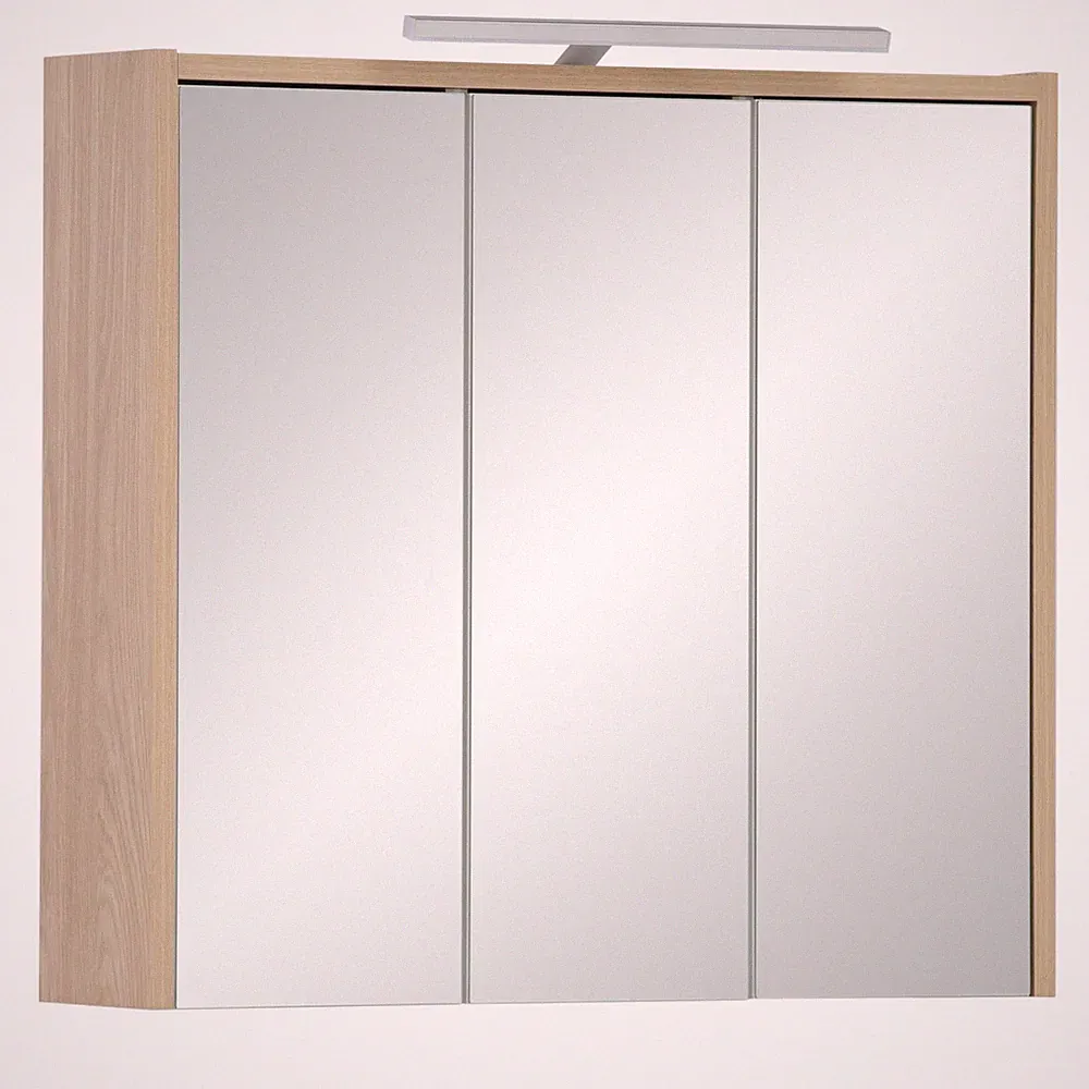 Spiegelschränke - Eiche hell - mit LED-Beleuchtung - 65 cm