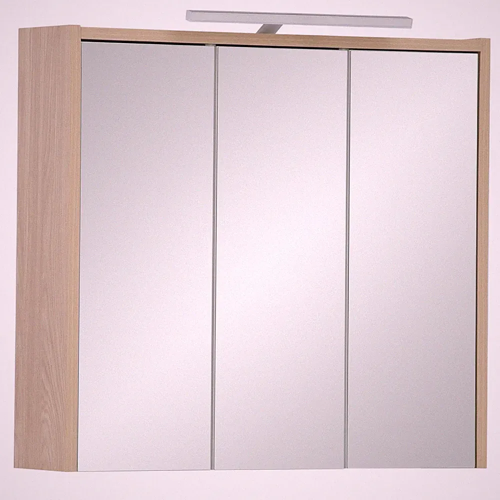 Spiegelschränke - Eiche hell - mit LED-Beleuchtung - 65 cm