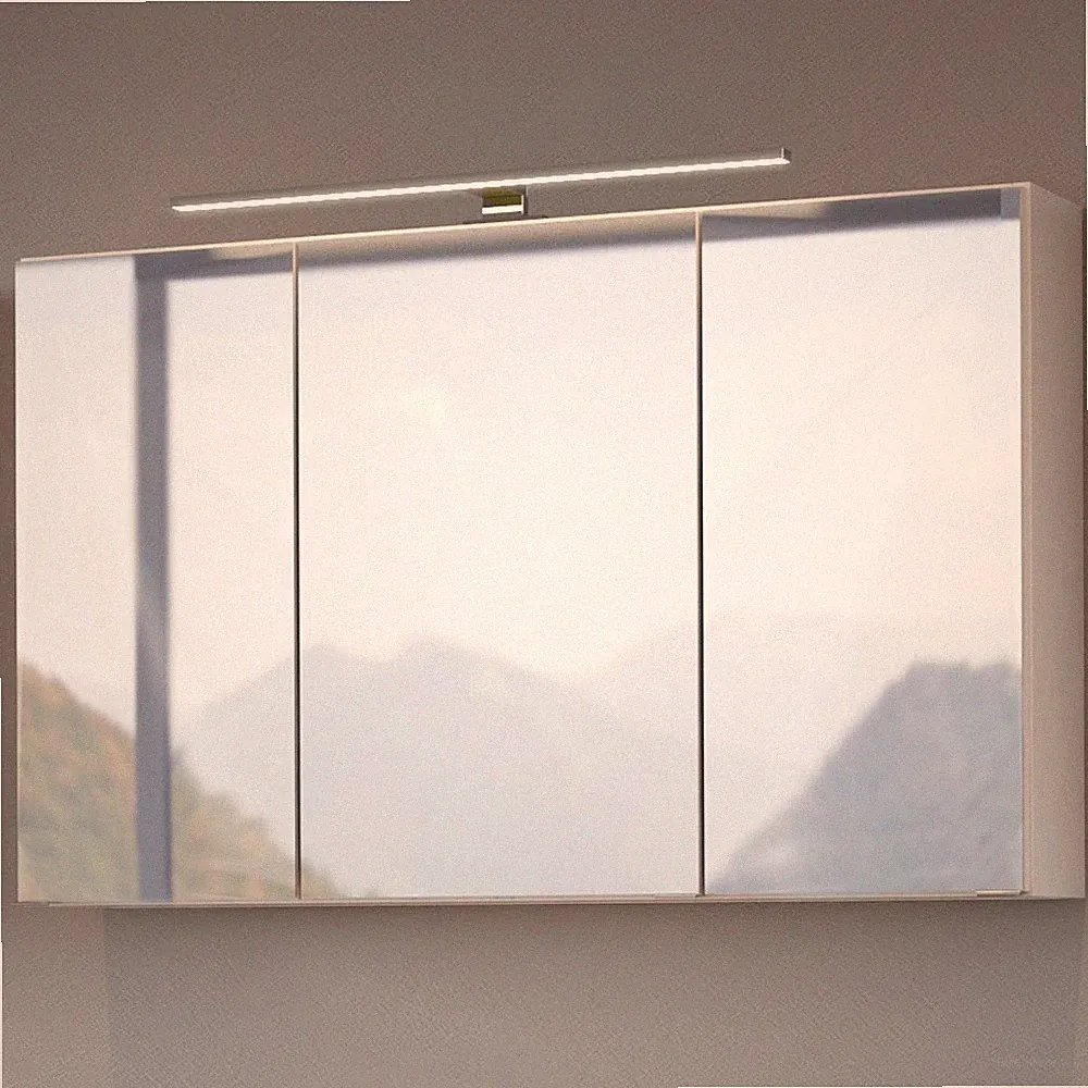Spiegelschrank 100cm weiß LED-Beleuchtung Badspiegel Badezimmerspiegel Steckdose