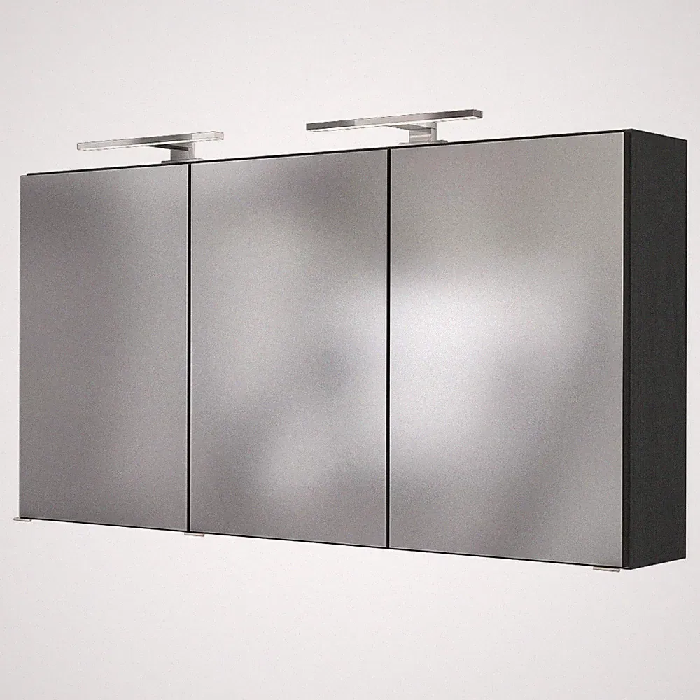 Spiegelschrank 120cm mit 2 LED-Leuchten Badezimmer-Spiegel graphit Badspiegel