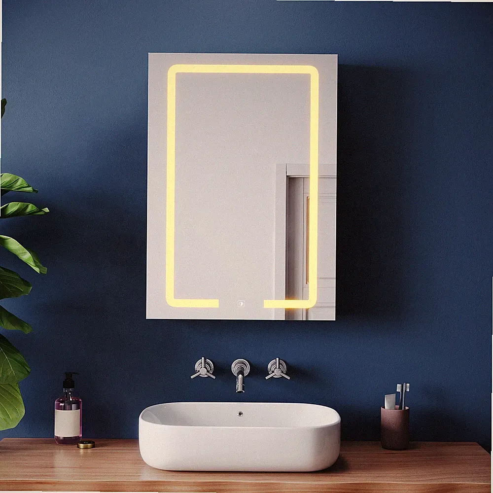 Spiegelschrank 50x70cm mit LED Beleuchtung Steckdose Dimmbar Touch Badspiegel