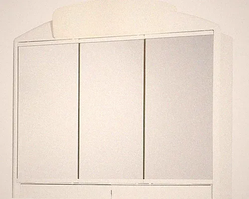 Spiegelschrank 59 x 16 x 51 cm weiß 3-türig Energiesparlampe IP 20 u. Steckdose