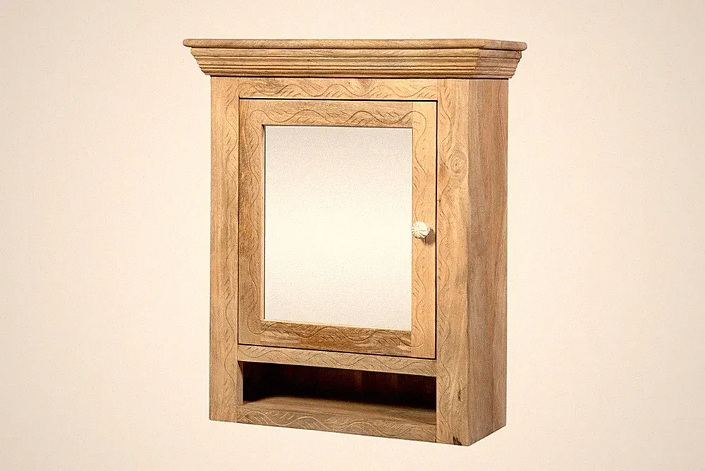 Spiegelschrank 60x71cm Massivholz Mango natur weiß antik NEU OVP!!!