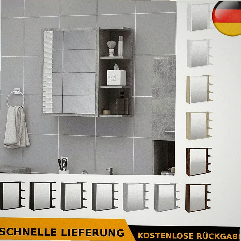 Spiegelschrank 62,5x20,5x64cm Badspiegel Badschrank mehrere Auswahl vidaXL