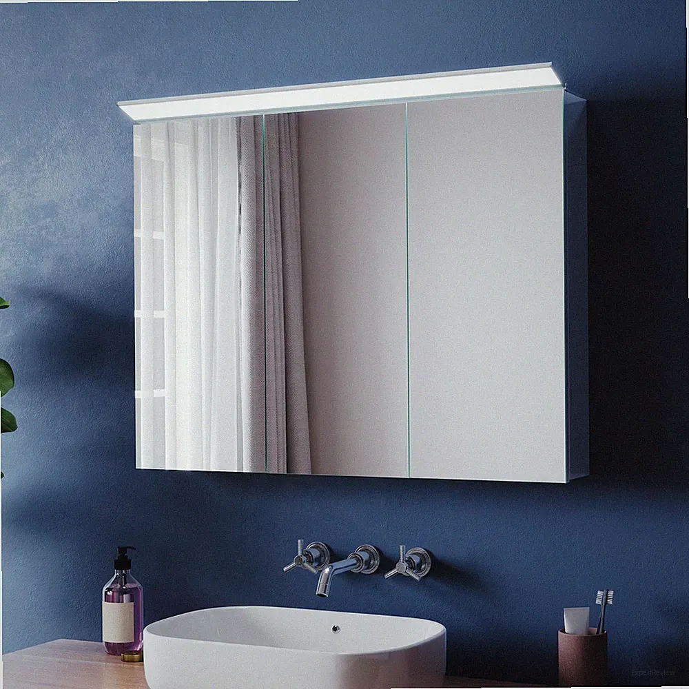 Spiegelschrank 80x60 mit LED Wandschalter Edelstah Badezimmerschrank Badschrank