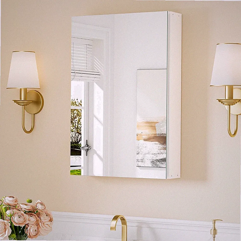 Spiegelschrank Bad 40x60 cm Wandmontage mit verstellbaren Regalen