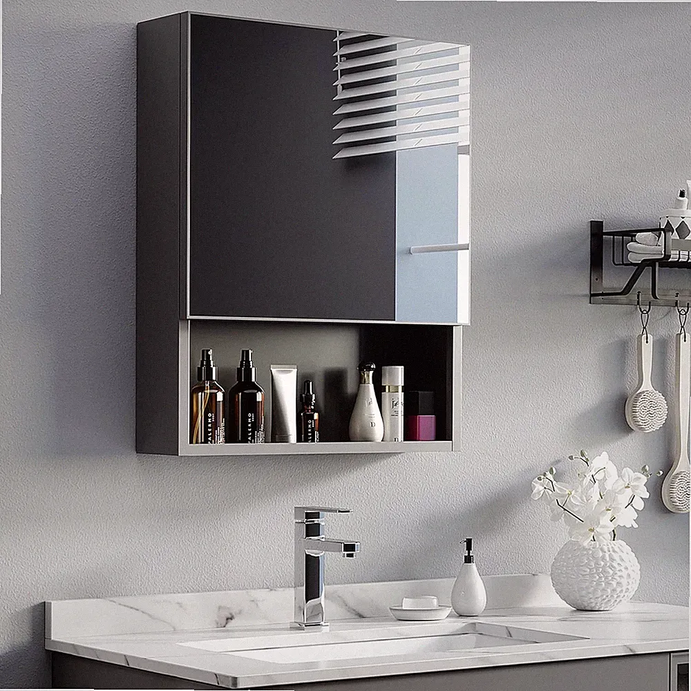 Spiegelschrank Bad, Badezimmerschrank Mit Spiegeltür,46 X 13,5 X 58 Cm