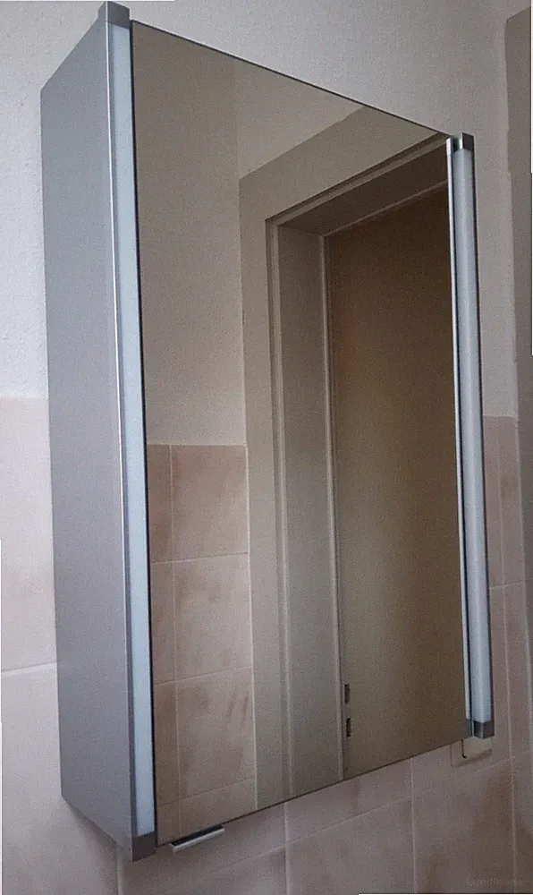 Spiegelschrank Bad mit Beleuchtung 42x67x16.5 cm, grau