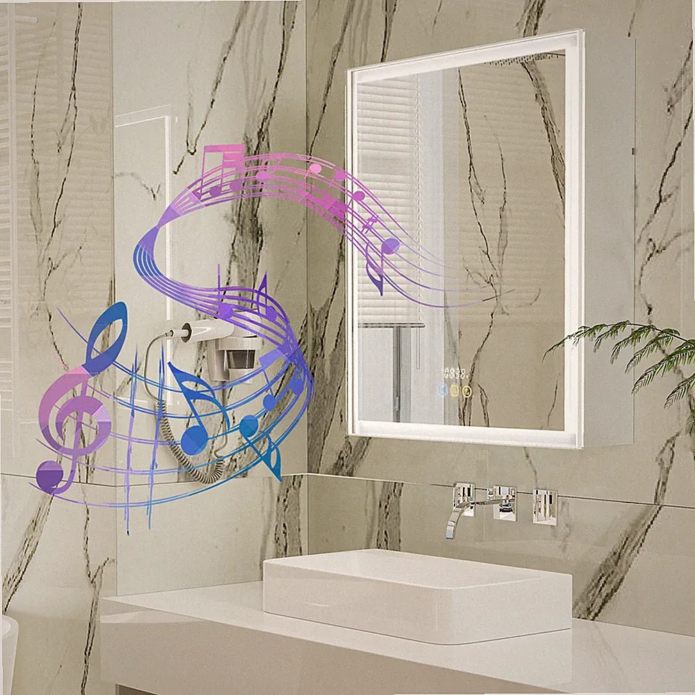 Spiegelschrank Bad mit Beleuchtung dimmbar Touch Beschlagfrei Bluetooth Bad 60cm