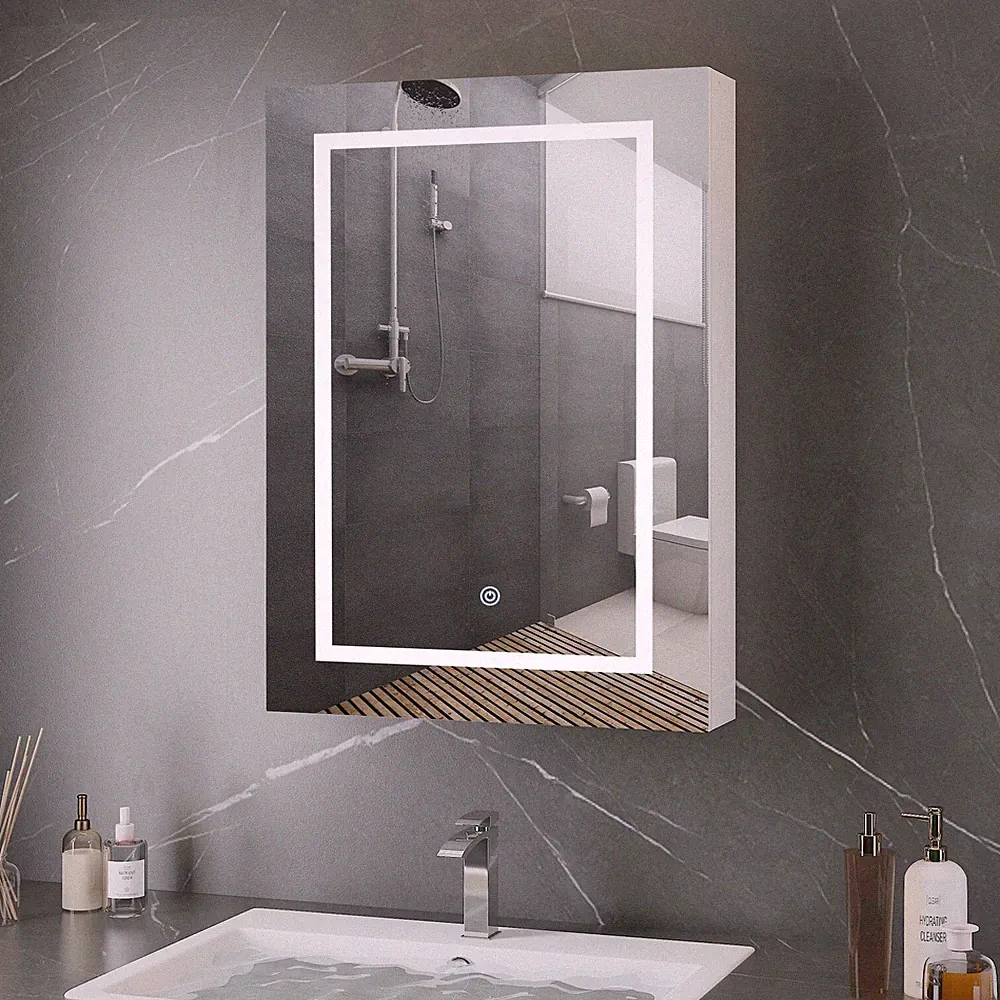 Spiegelschrank Bad Mit Led Beleuchtung,70x13x50cm Badezimmer Spiegelschra,weiß