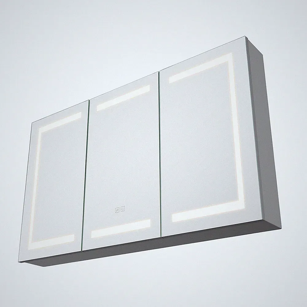 Spiegelschrank Bad mit Led Beleuchtung Medizinschrank 100x60cm mit 3 Etagen