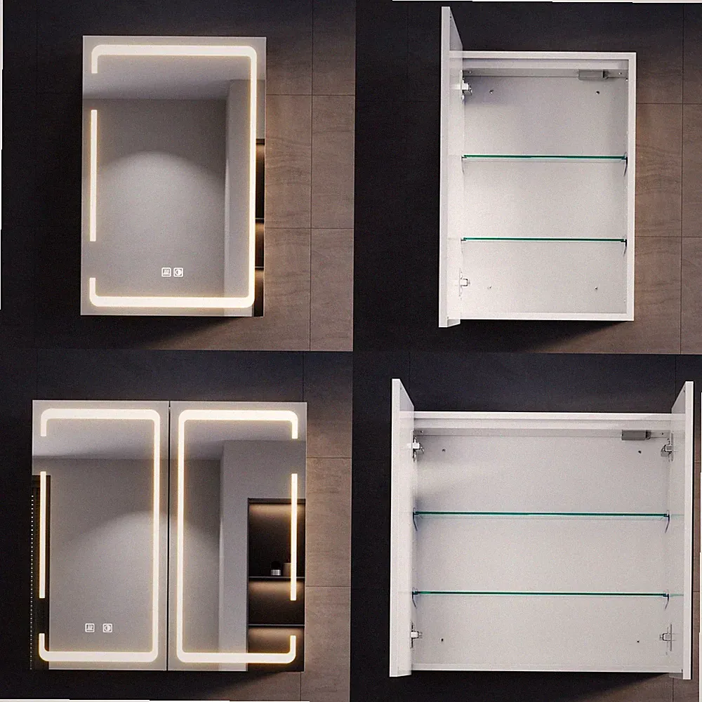 Spiegelschrank Bad mit LED Beleuchtung Touch Beschlagfrei Steckdose Badschrank
