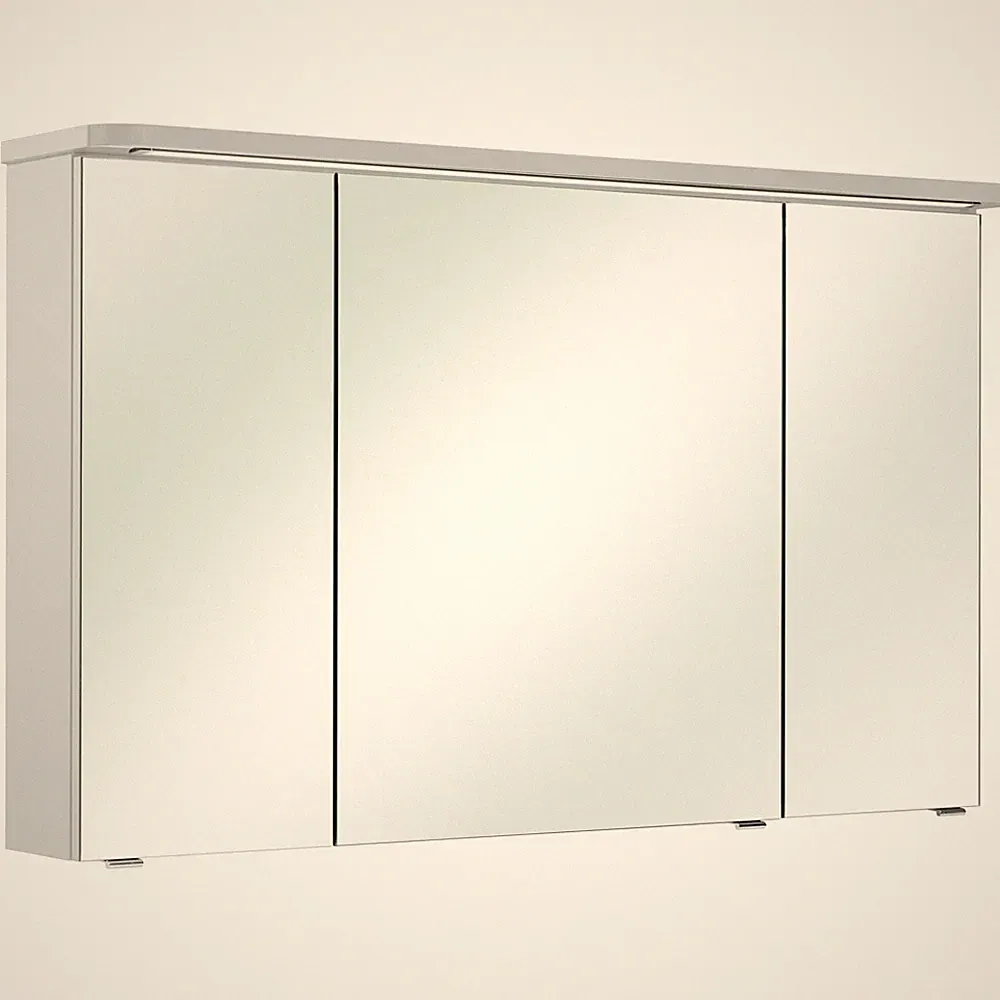 Spiegelschrank Bad-Möbel Badezimmer-Spiegel Schrank Hochglanz Lack Polarweiß LED