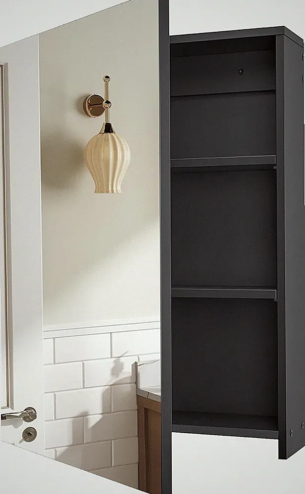 Spiegelschrank Badezimmer Wandmontage 45x60 Spiegel Verstellbare Regale