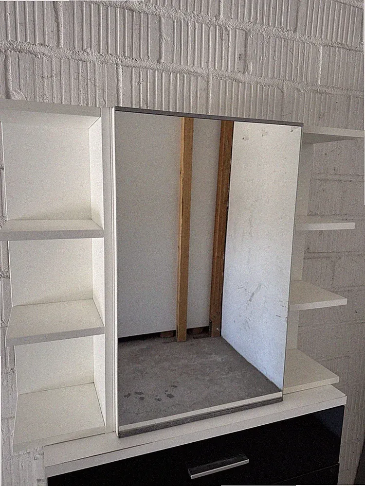 Spiegelschrank Badezimmerschrank Hängeschrank mit Spiegel und Ablage, Weiß
