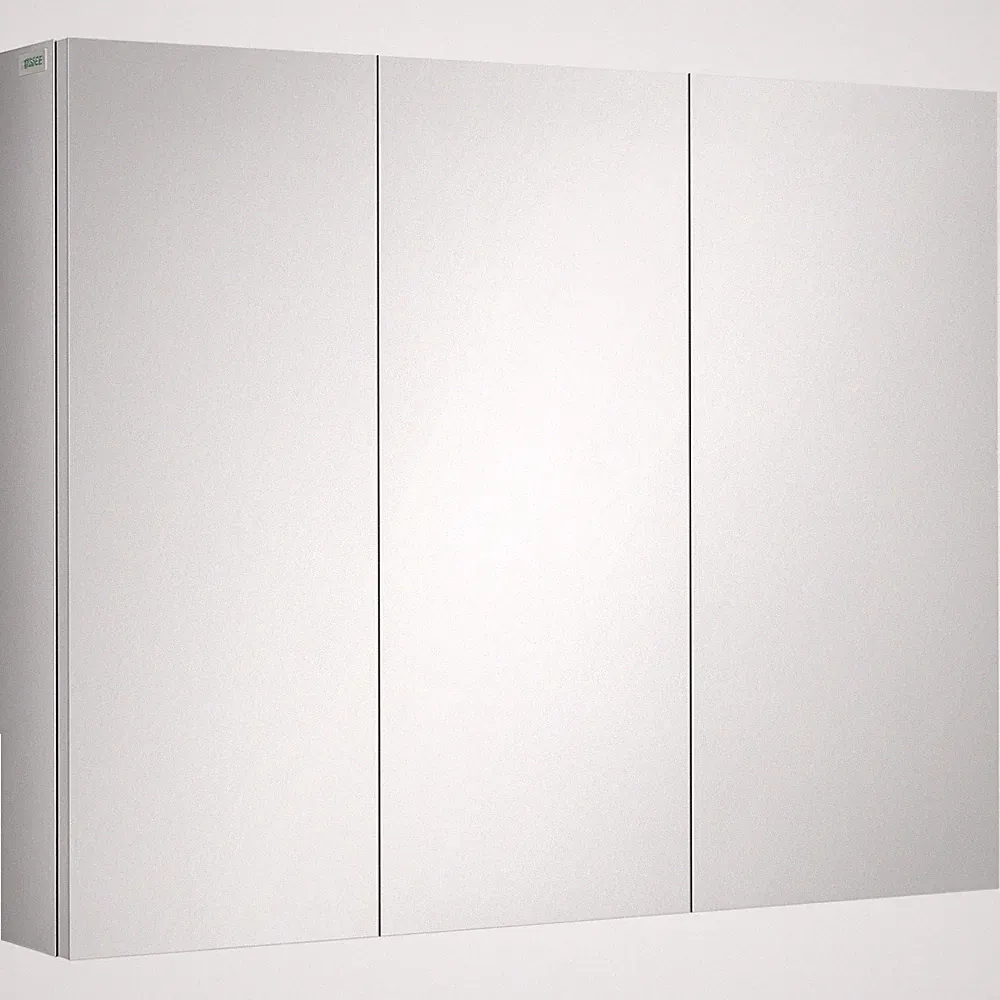Spiegelschrank, Badezimmerschrank mit 3 Türen, Hängeschrank, Badschrank, Silber