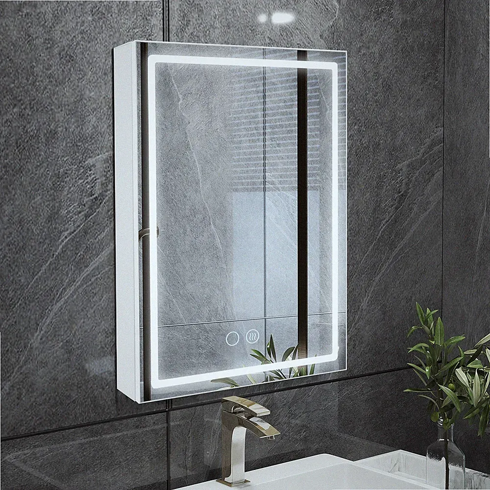 Spiegelschrank Badezimmerschrank mit LED Beleuchtung Badschrank Steckdose Bad