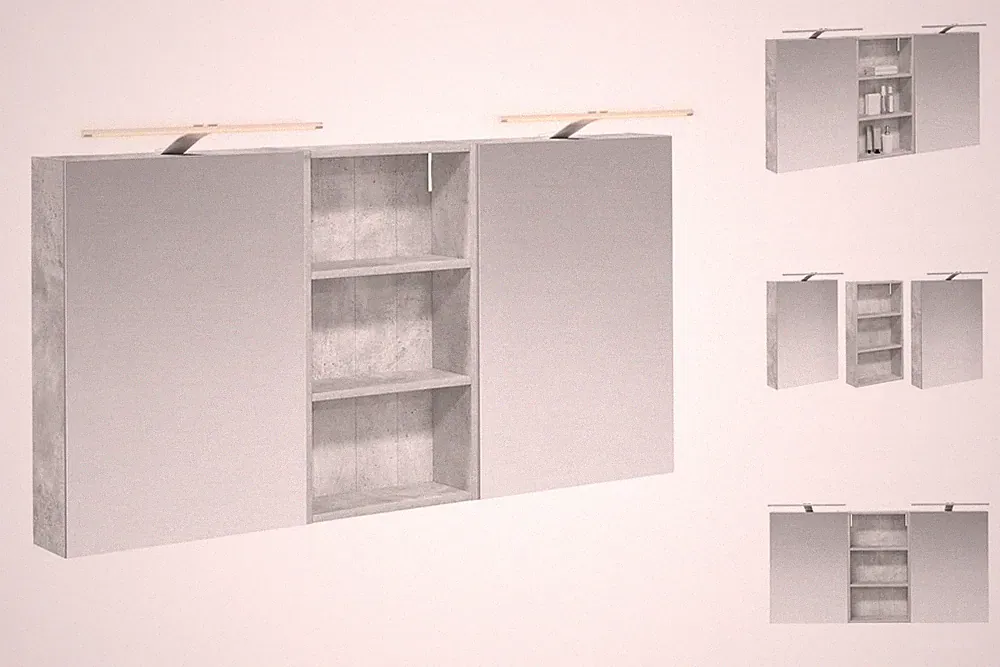 Spiegelschrank Badezimmerschrank Mit Spiegel 140x14,5x70 Cm Holzwerkstoff