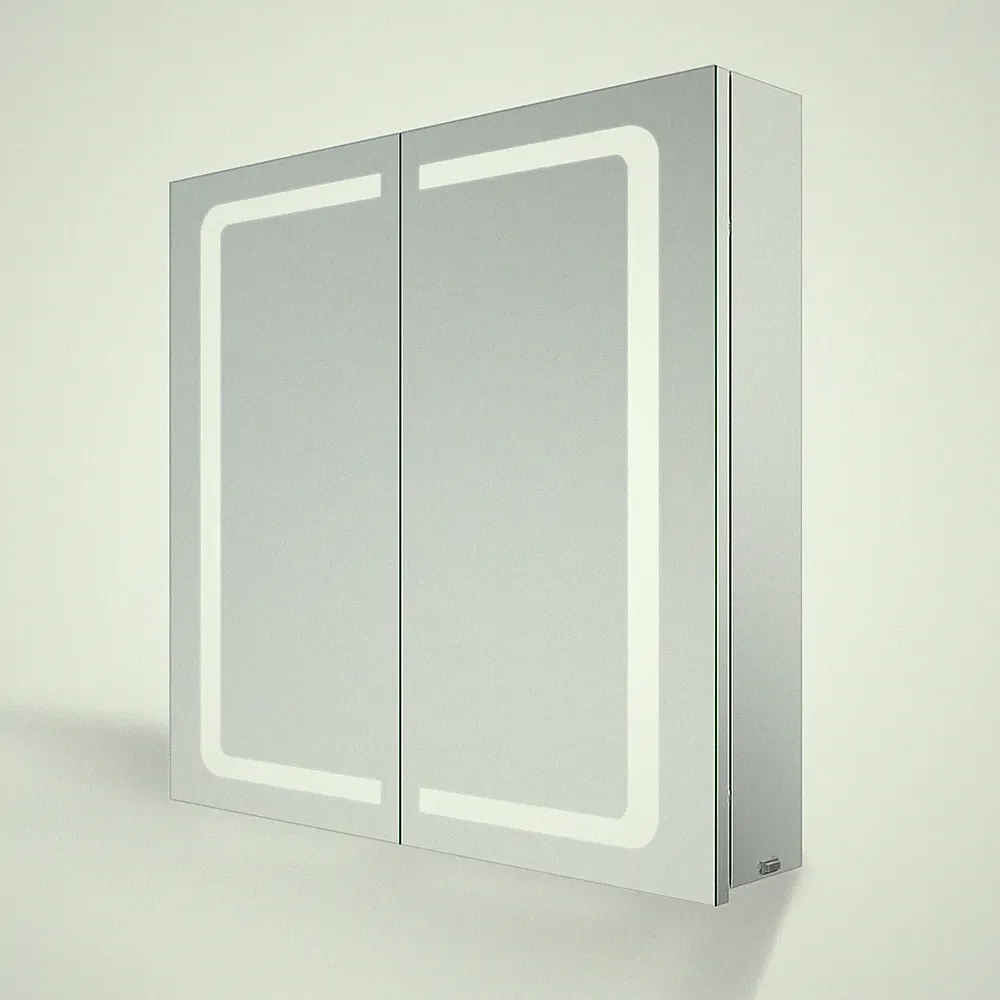 Spiegelschrank Badezimmerspiegel Badschrank mit LED Beleuchtung 2 Spiegeltüren