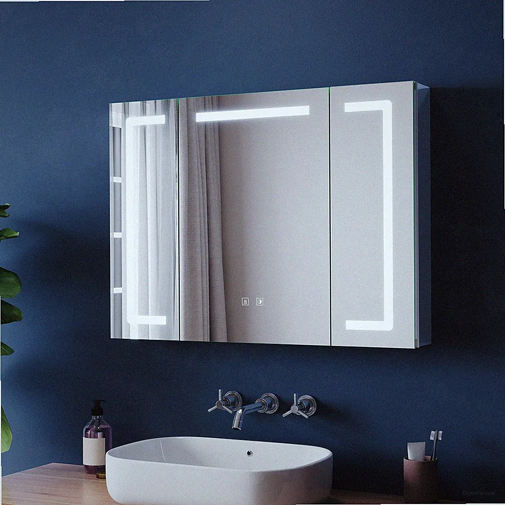 Spiegelschrank Badezimmerspiegel mit LED Beleuchtung Steckdose Beschlagfrei 80cm