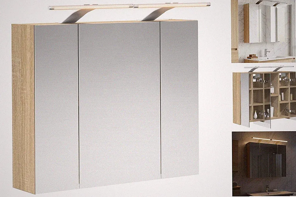 Spiegelschrank Badezimmerspiegelschrank Sonoma-Eiche 60x14,5x50 Cm