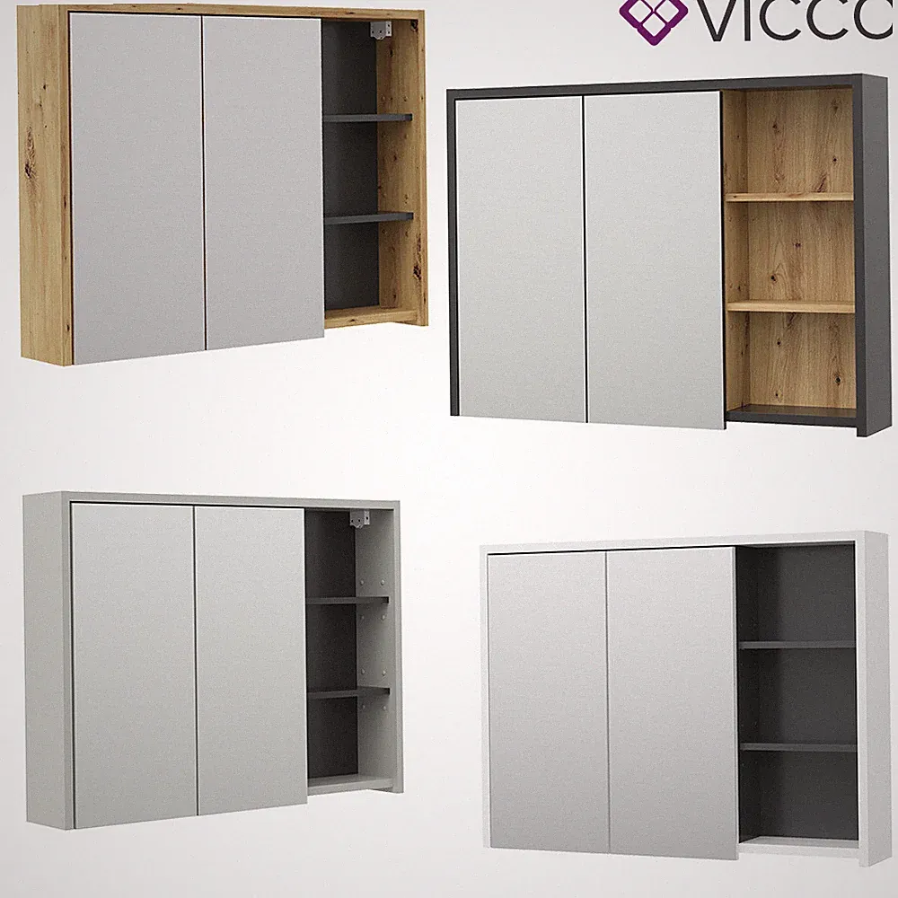 Spiegelschrank Badschrank Badezimmermöbel Viola 100x75 cm Badspiegel Vicco