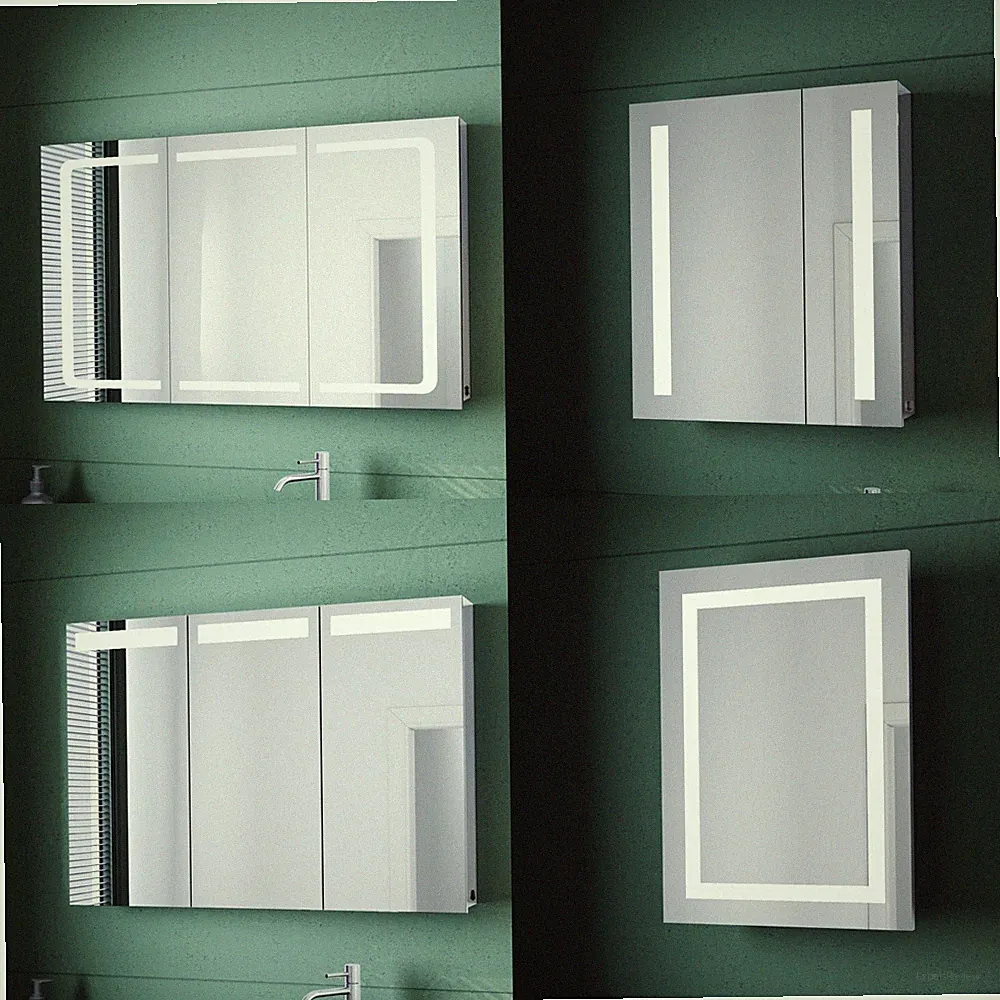 Spiegelschrank Badschrank Badezimmerschrank Edelstahl mit LED Hängeschrank Bad