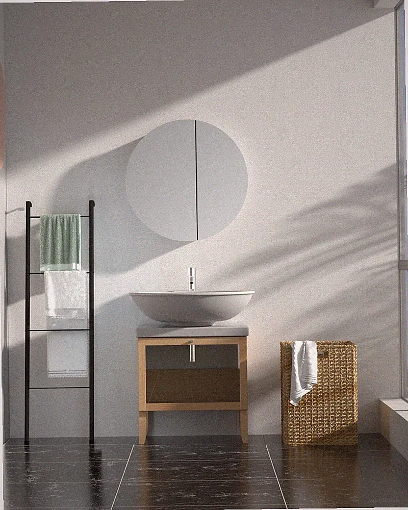 Spiegelschrank Badschrank Badezimmerschrank rund Ø 60 cm Talos