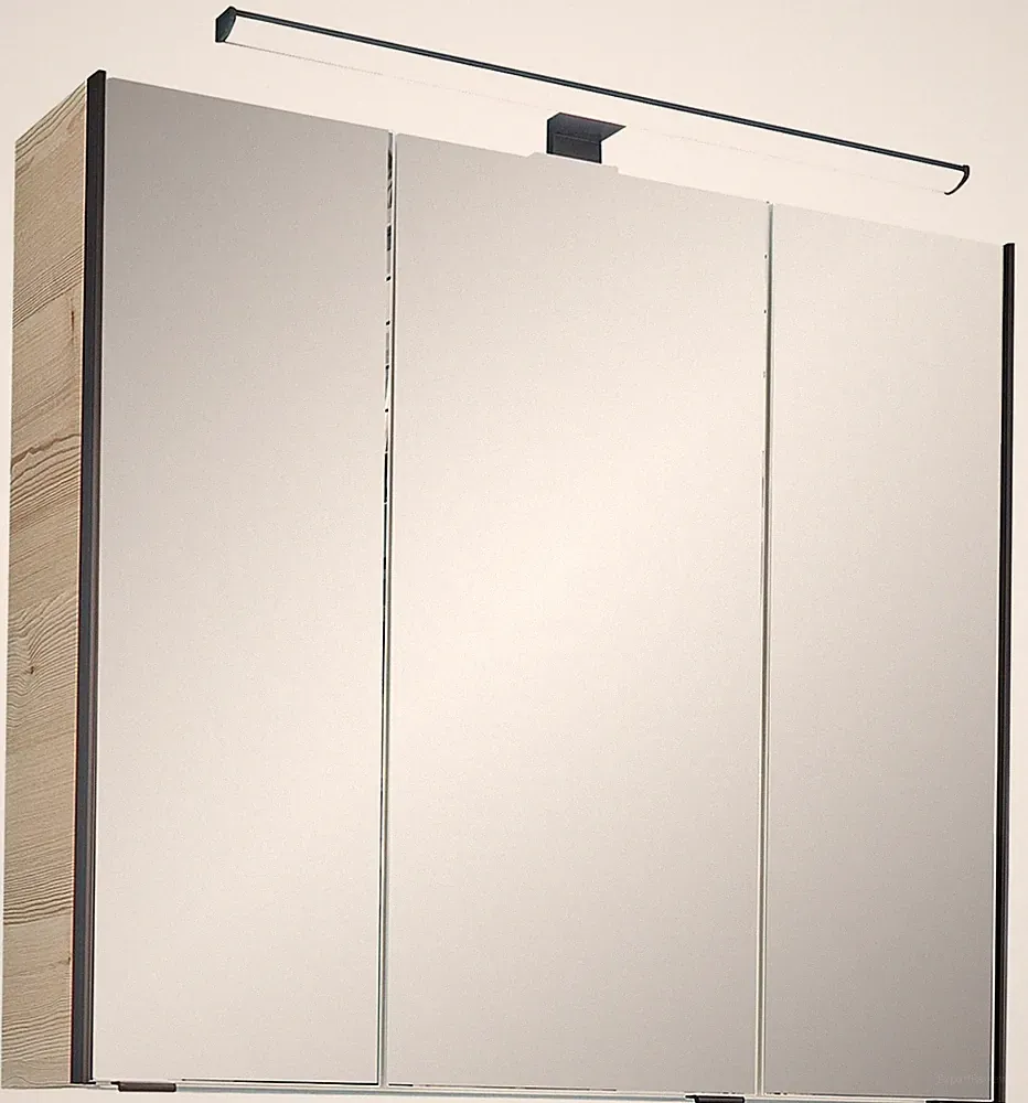 Spiegelschrank Badschrank Badspiegel mit LED-Beleuchtung Polar Pinie Dekor 75 cm