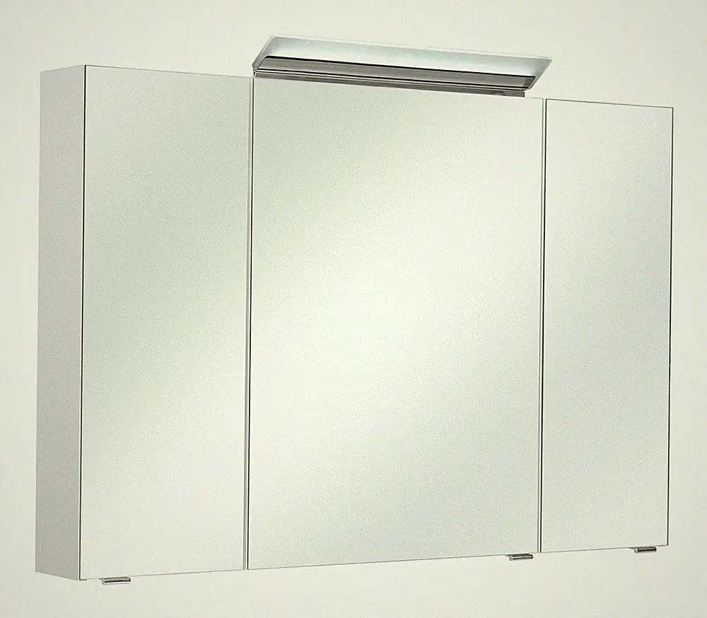 Spiegelschrank Badschrank Badspiegel Spiegeltüren LED-Beleuchtung weiß glänzend