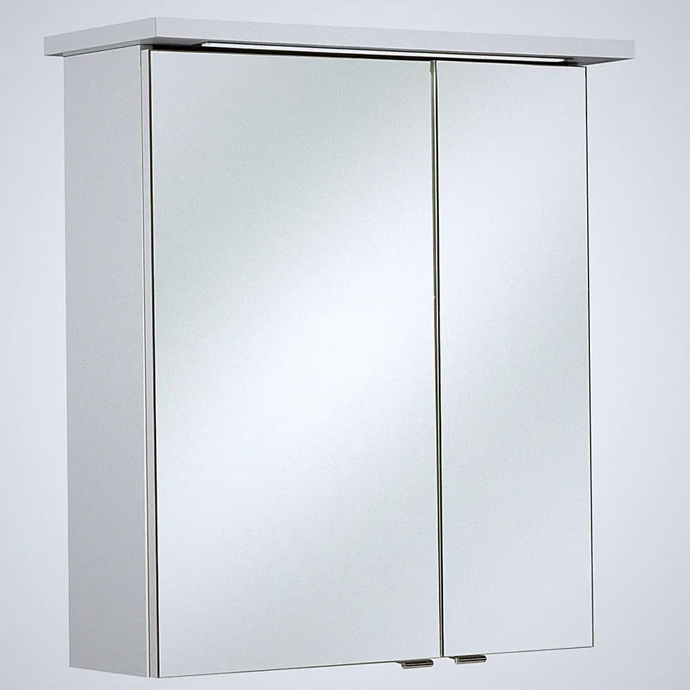 Spiegelschrank Badschrank Badspiegel Spiegeltüren LED-Beleuchtung weiß Hochglanz